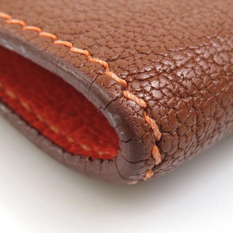Hermes Notebook Cover Leather Brown Orange