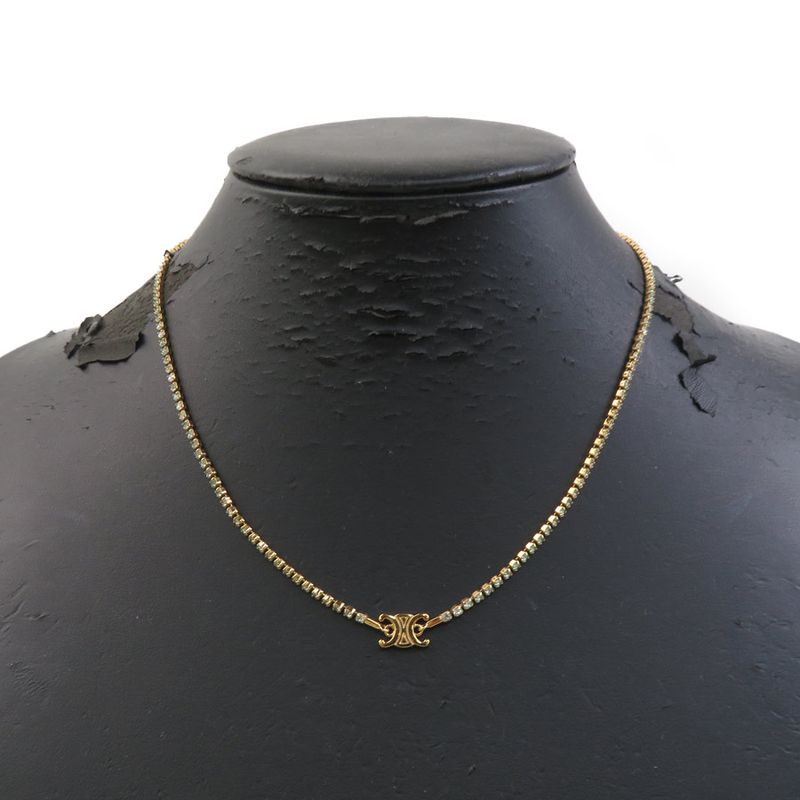 Celine Necklace Triomphe Blue Gold Light