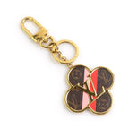 Louis Vuitton Key Ring Charm Porte Cles Into the Flower Gold Brown Pink