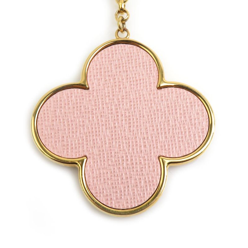 Louis Vuitton Key Ring Charm Porte Cles Into the Flower Gold Brown Pink