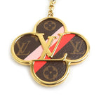 Louis Vuitton Key Ring Charm Porte Cles Into the Flower Gold Brown Pink