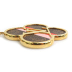 Louis Vuitton Key Ring Charm Porte Cles Into the Flower Gold Brown Pink