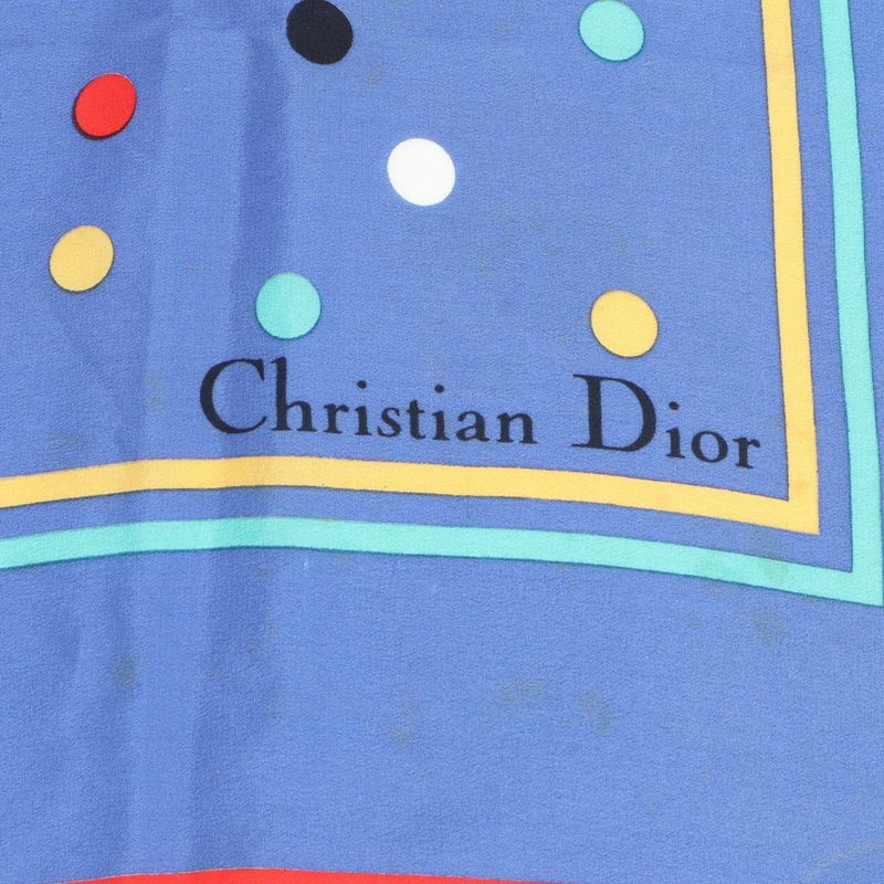 Dior Dot Polka Dot Scarf Shawl Large Rue
