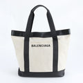 Balenciaga Navy Tote Leather Shoulder Hand A4 Black White