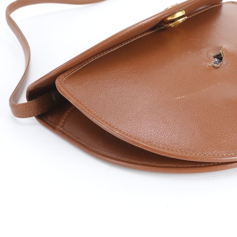 Dior Vintage Leather Shoulder Bag Crossbody Tote Brown Rue