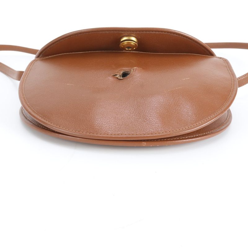 Dior Vintage Leather Shoulder Bag Crossbody Tote Brown Rue