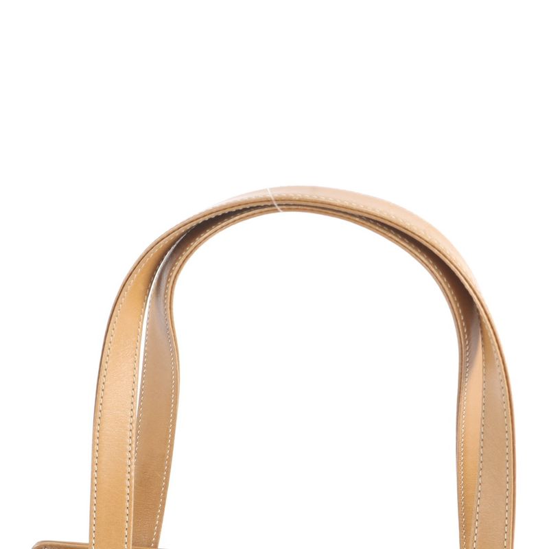 Dior Vintage Leather Handbag Tote Beige Gold