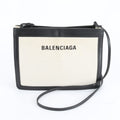 Balenciaga Navy Pochette Leather Shoulder Bag Crossbody Tote Beige Black