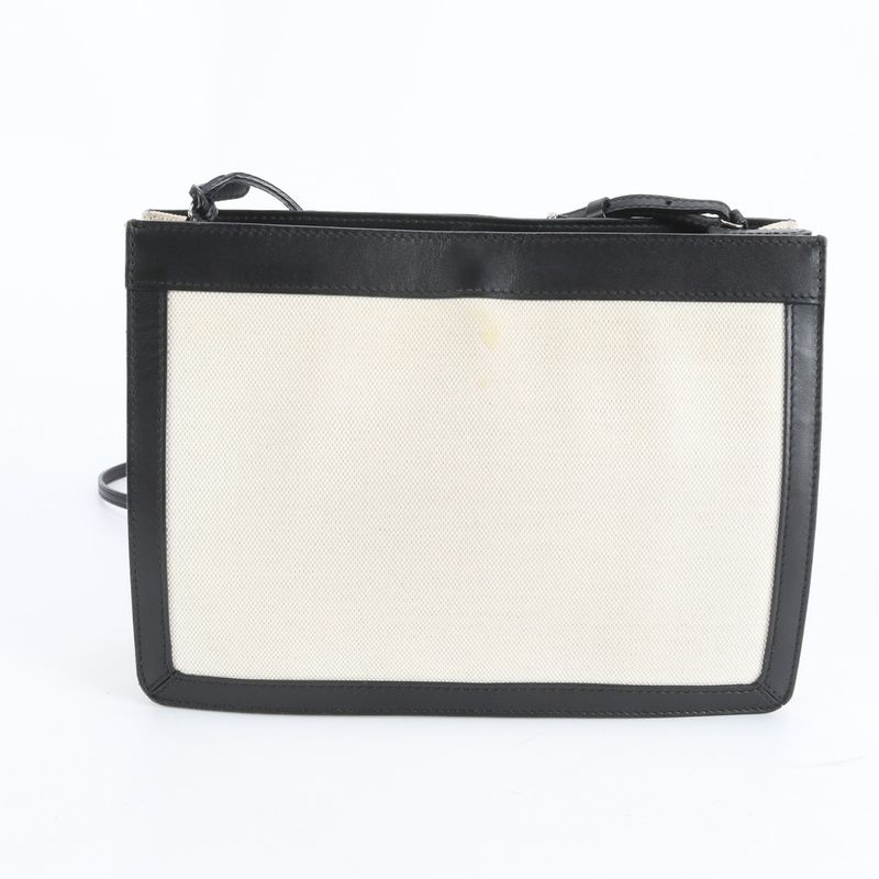 Balenciaga Navy Pochette Leather Shoulder Bag Crossbody Tote Beige Black