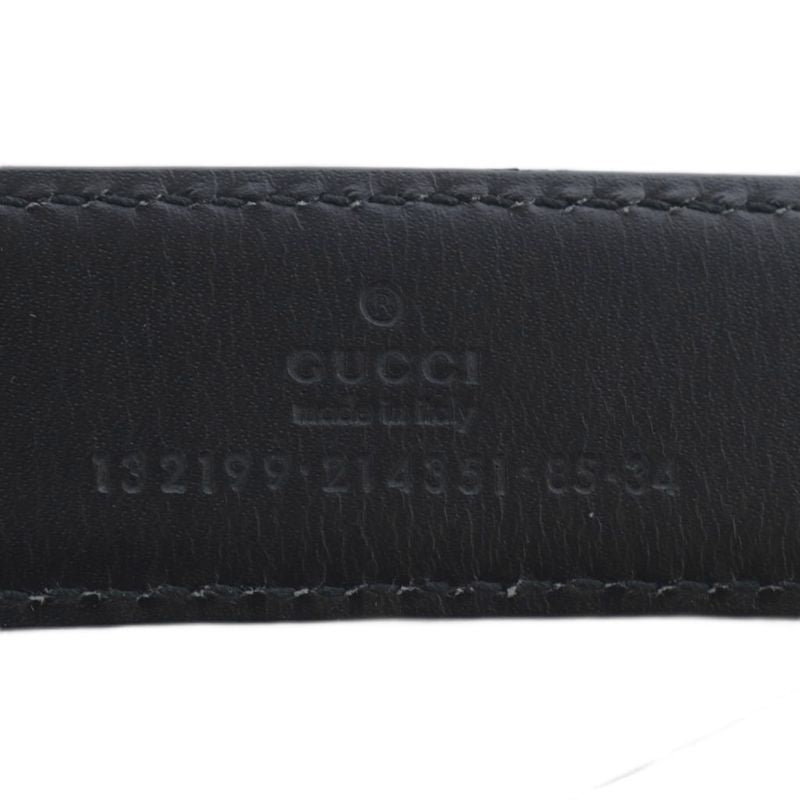 Gucci GG Oval Logo Buckle Belt Leather Black