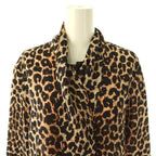 Saint Laurent Paris Silk Tie Blouse Beige Black