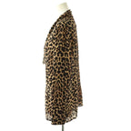 Saint Laurent Paris Silk Tie Blouse Beige Black