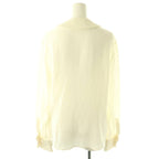Celine Mia Shirt Blouse with Bow Long Sleeve Open Front 36 Off-white