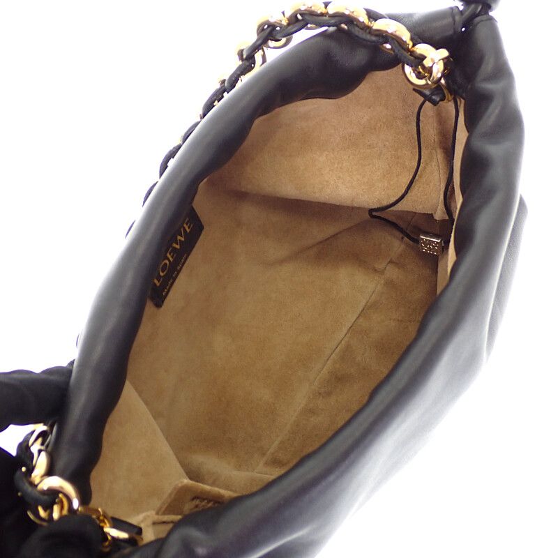 Loewe Flamenco Purse Mini Shoulder Bag 3way Lambskin Black Gold