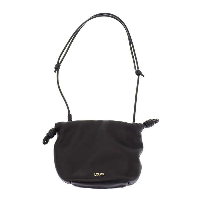 Loewe Flamenco Purse Mini Shoulder Bag 3way Lambskin Black Gold