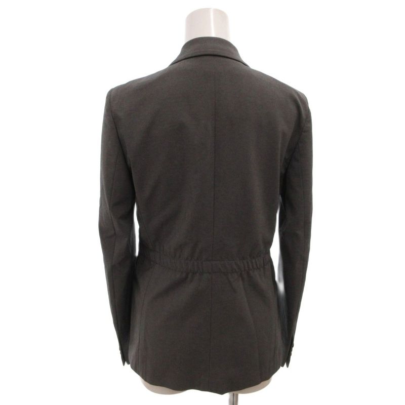 Prada Sport Tailored Jacket Black Leather Half Lining 38 Gray