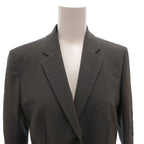 Prada Sport Tailored Jacket Black Leather Half Lining 38 Gray