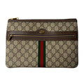 Gucci GG Supreme Clutch Brown Beige