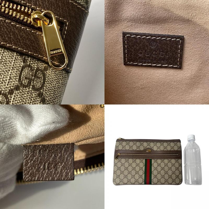 Gucci GG Supreme Clutch Brown Beige