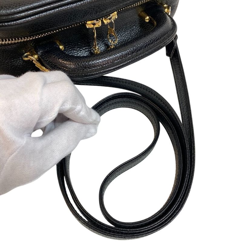 Chanel 2-Way Vanity Shoulder Bag Vintage CC Logo Purse Black Fraying