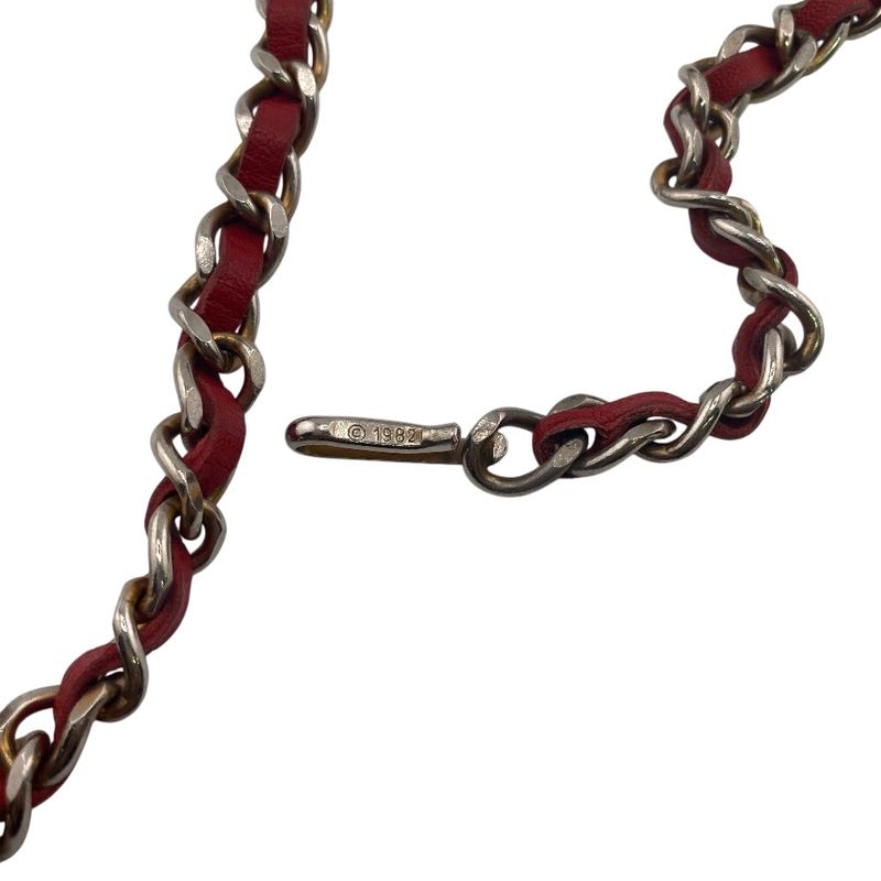 Chanel Chain Belt Vintage CC Logo Red