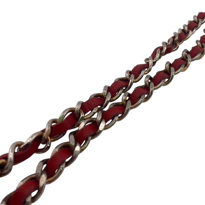 Chanel Chain Belt Vintage CC Logo Red