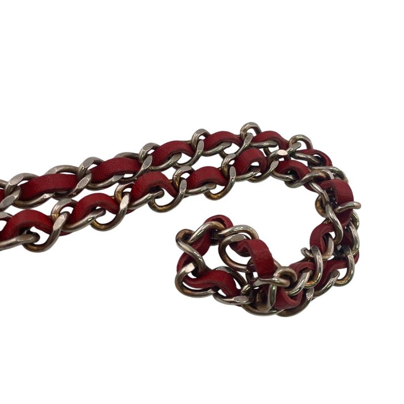 Chanel Chain Belt Vintage CC Logo Red