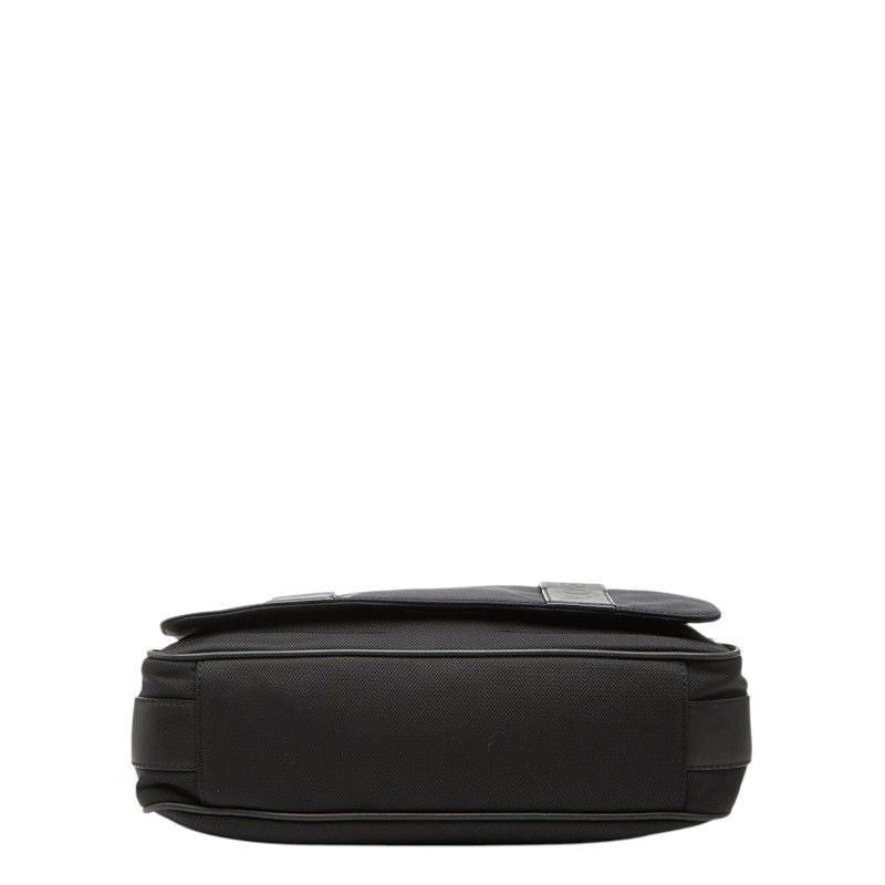 Loewe Logo Shoulder Bag Black Nylon Leather