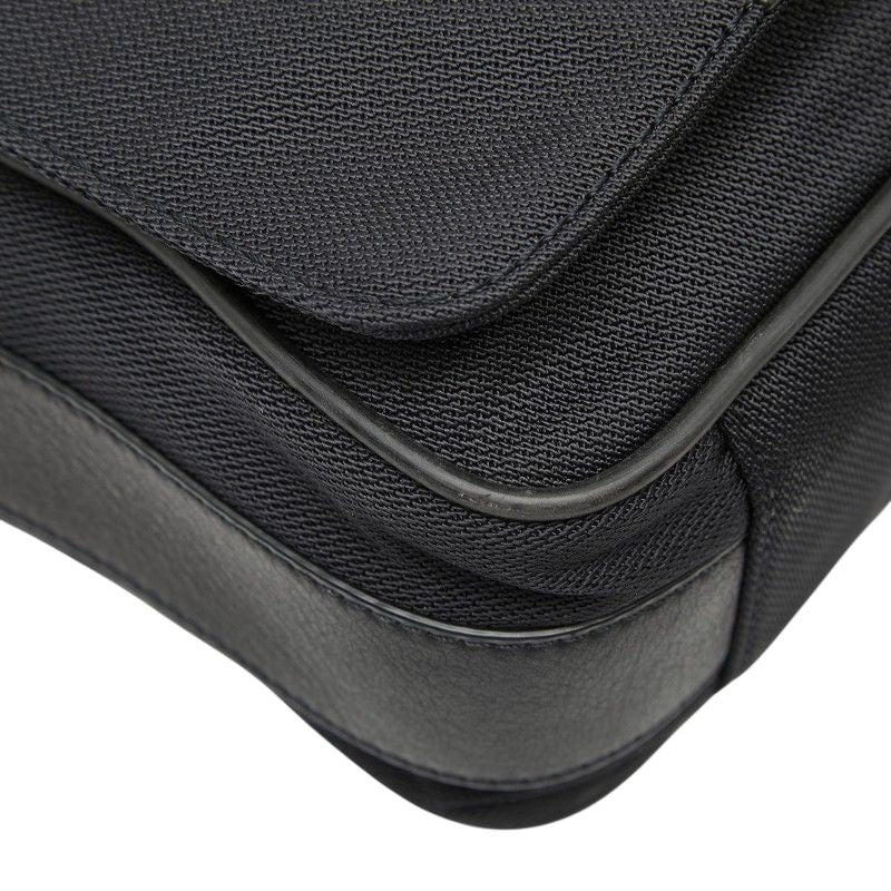 Loewe Logo Shoulder Bag Black Nylon Leather