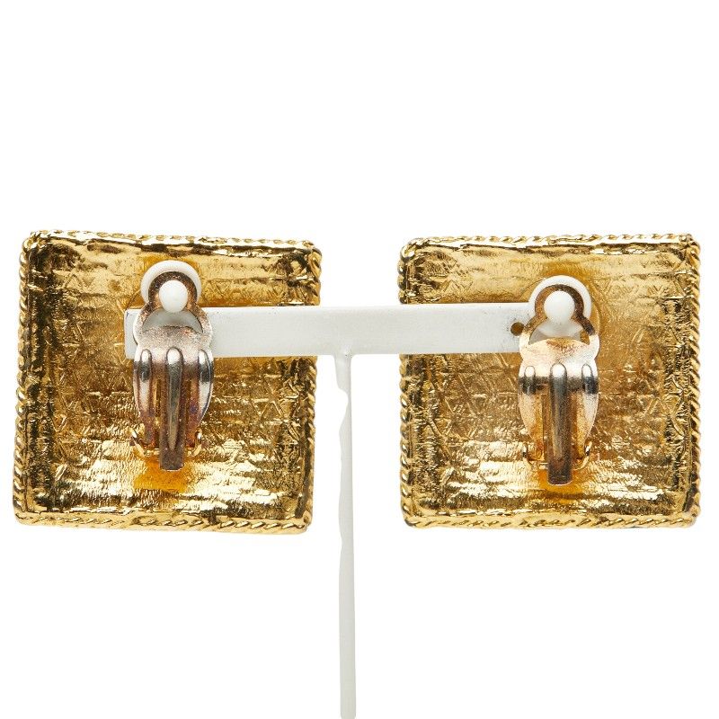 Loewe Anagram Square Logo Earrings Gold Plated