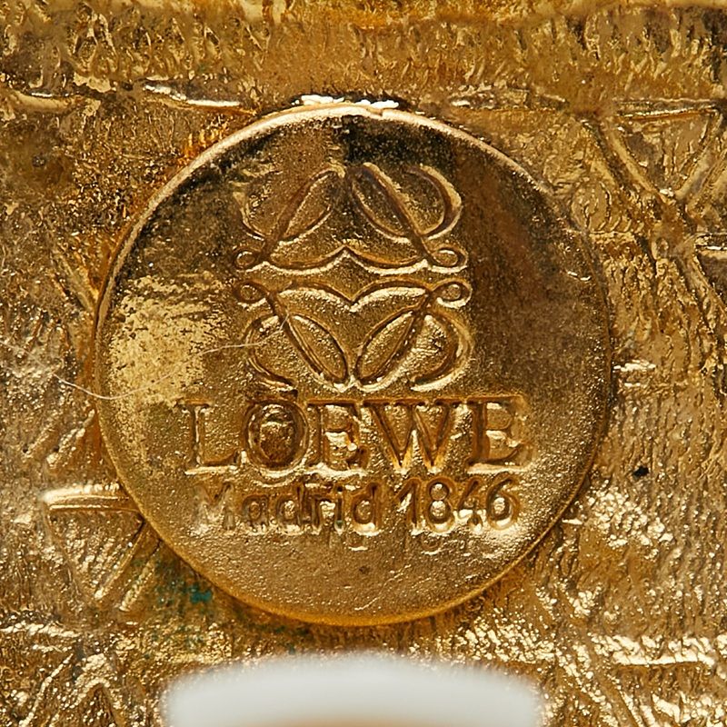 Loewe Anagram Square Logo Earrings Gold Plated