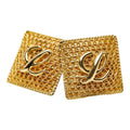 Loewe Anagram Square Logo Earrings Gold Plated