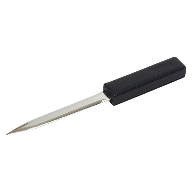 Tiffany & Co Paper Knife Letter Opener Cadence Silver Black Metal Leather
