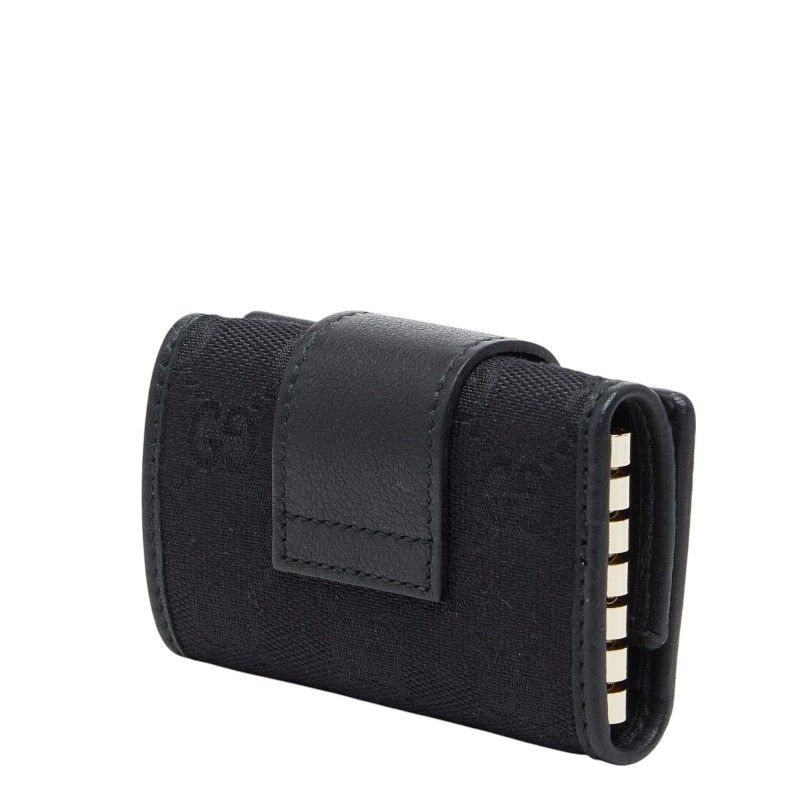 Gucci GG Canvas Key Case 6 Rows Black Key Holder
