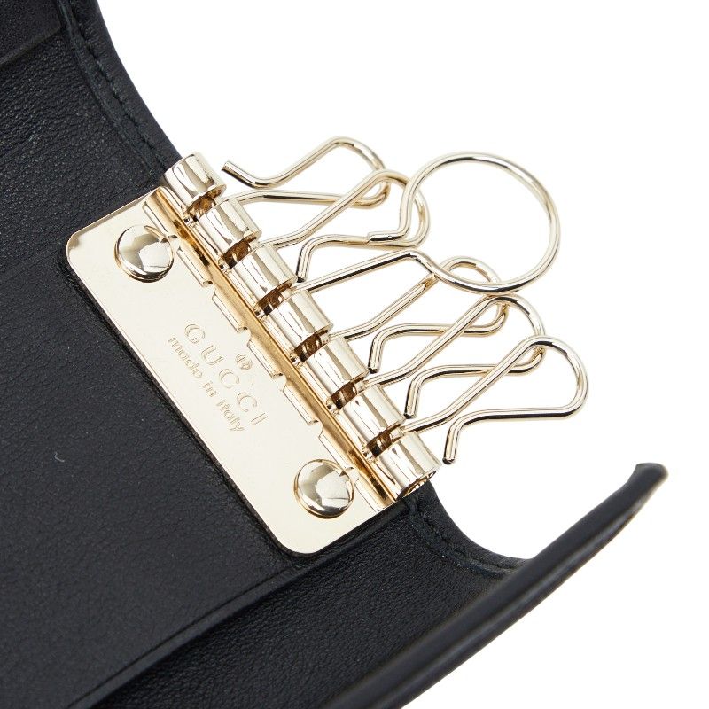 Gucci GG Canvas Key Case 6 Rows Black Key Holder