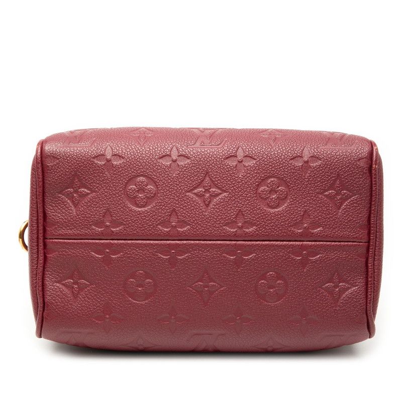 Louis Vuitton Monogram Empreinte Speedy Bandouliere 20 Wine Red Gold Handbag Wine Bold