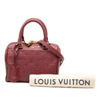 Louis Vuitton Monogram Empreinte Speedy Bandouliere 20 Wine Red Gold Handbag Wine Bold