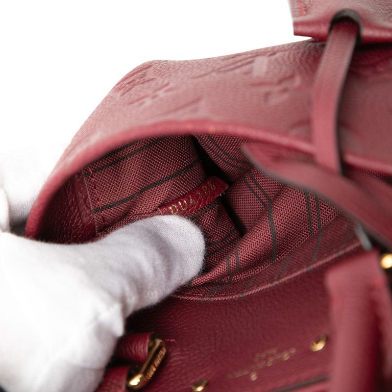 Louis Vuitton Monogram Empreinte Speedy Bandouliere 20 Wine Red Gold Handbag Wine Bold