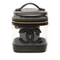 Chanel CC Logo Black Clear Vinyl Leather Handbag