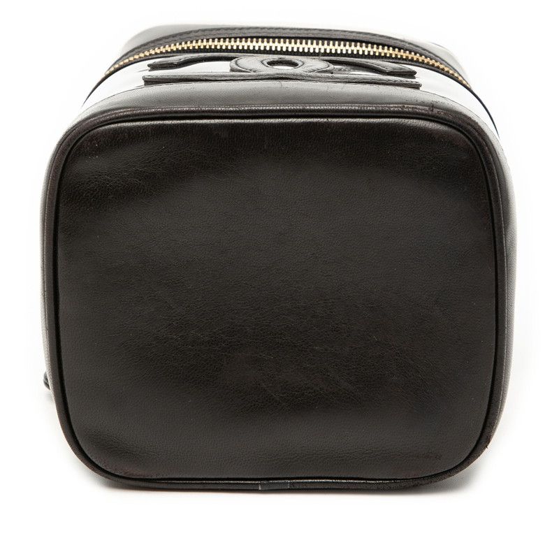 Chanel CC Logo Black Clear Vinyl Leather Handbag
