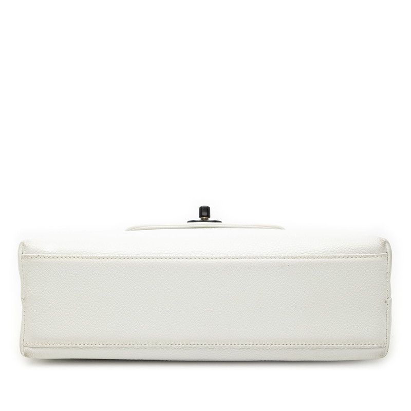 Chanel CC Logo White Leather Handbag