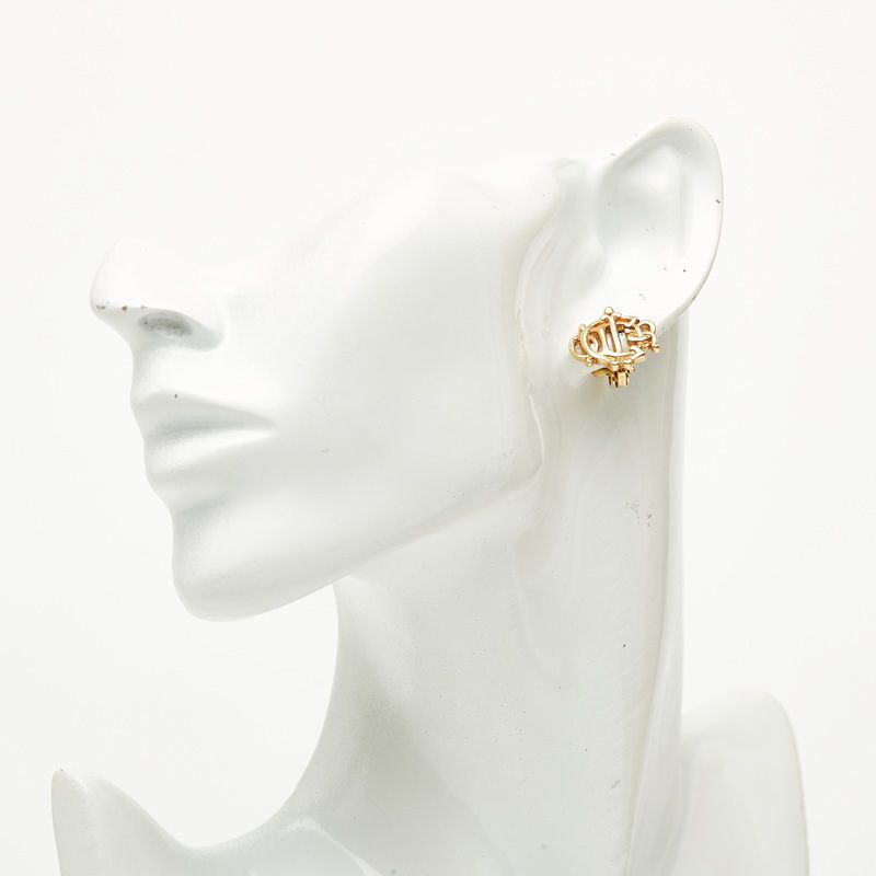 Dior Logo Earrings Gold Plated