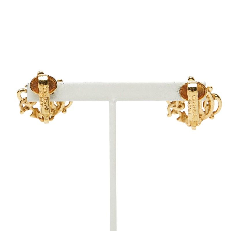 Dior Logo Earrings Gold Plated