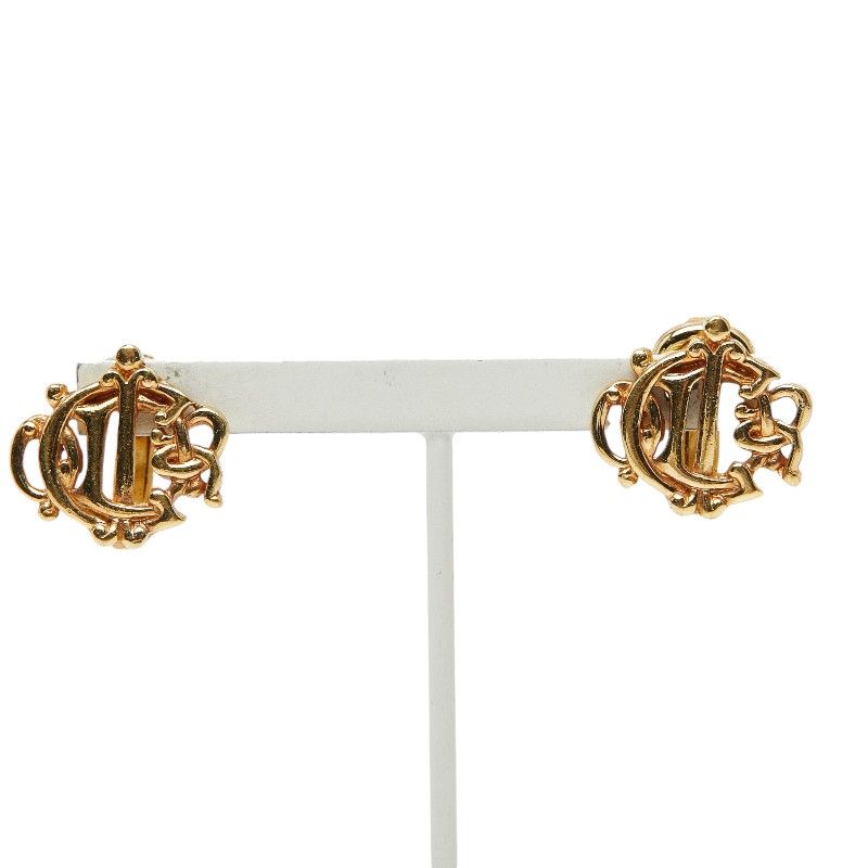 Dior Logo Earrings Gold Plated