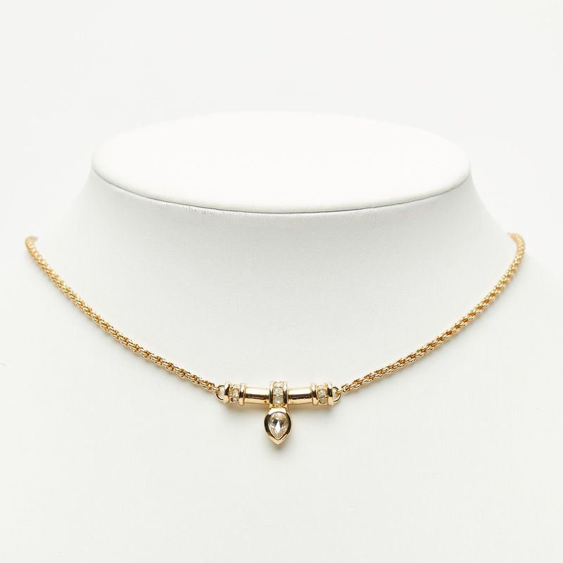 Dior Pendant Chain Necklace Gold Plated