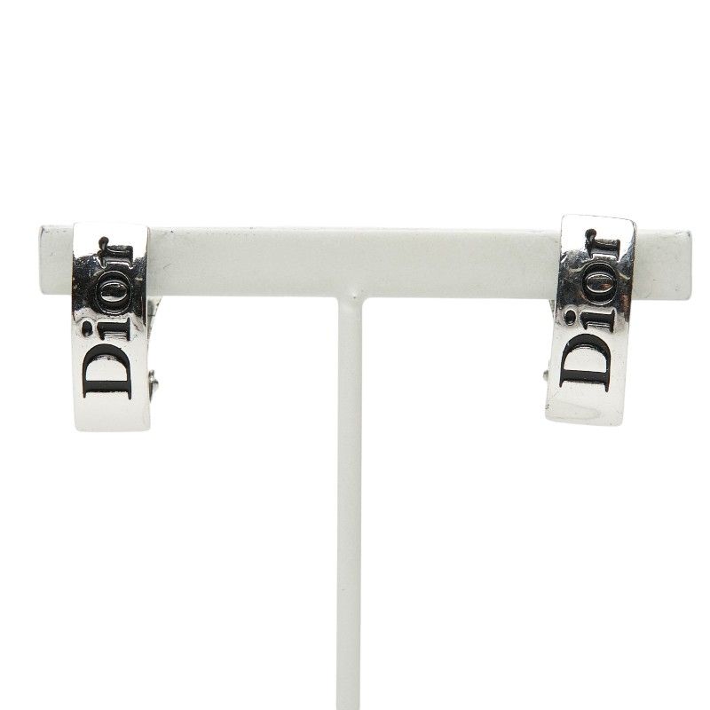 Dior Logo Earrings Silver Plated
