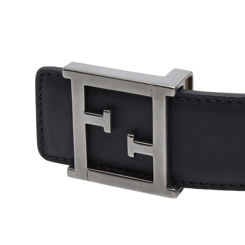 Fendi FF Logo Belt 30 Black Leather