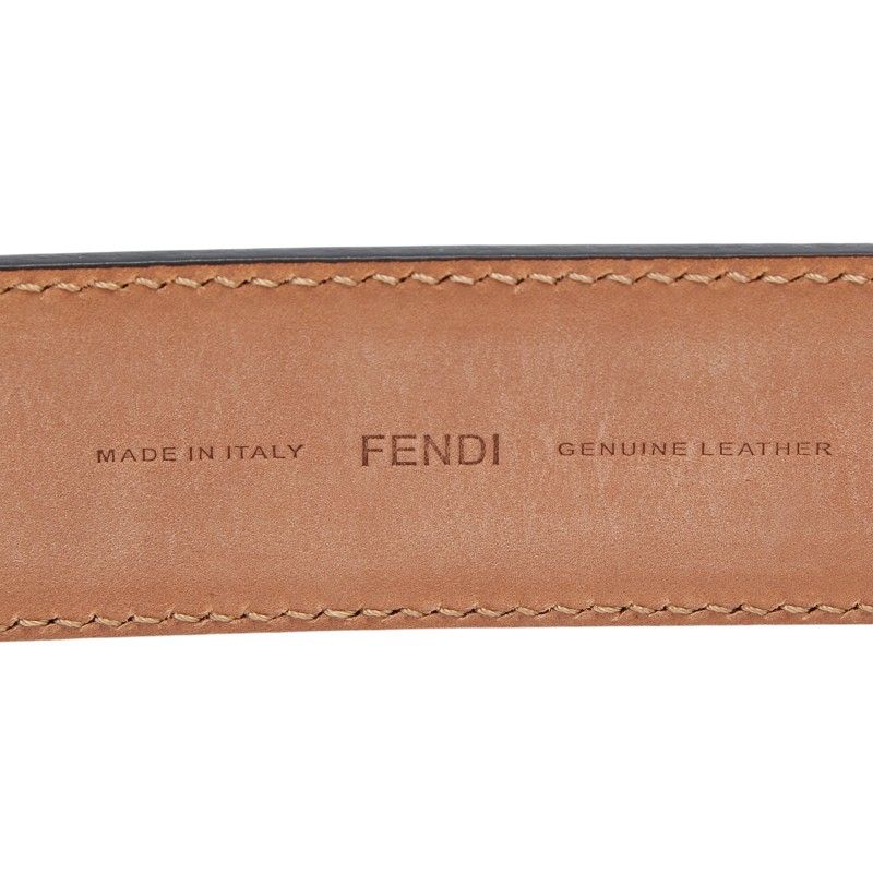 Fendi FF Logo Belt 30 Black Leather