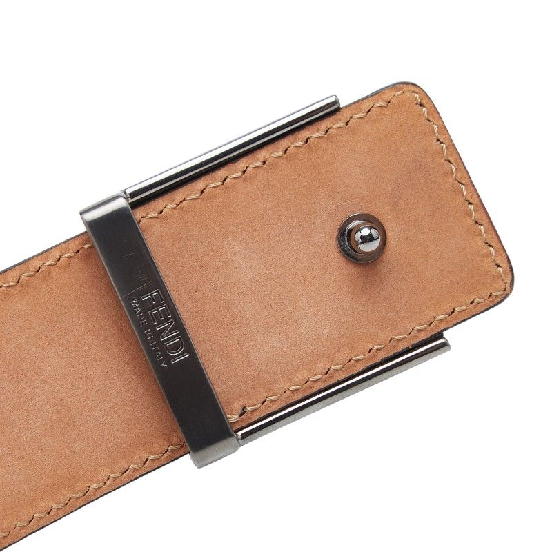Fendi FF Logo Belt 30 Black Leather