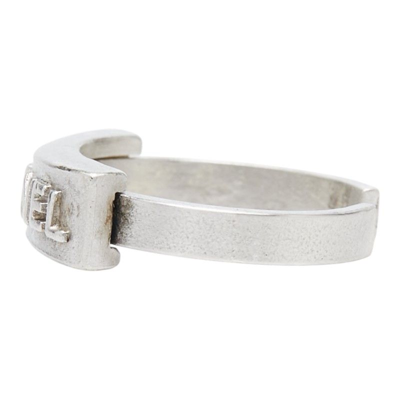 Chanel Logo Silver Metal Ring